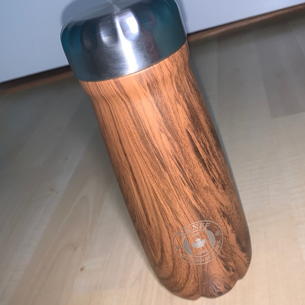 BANFF & JASPER Laser Etched Woodgrain Insulated Travel Mug 17oz